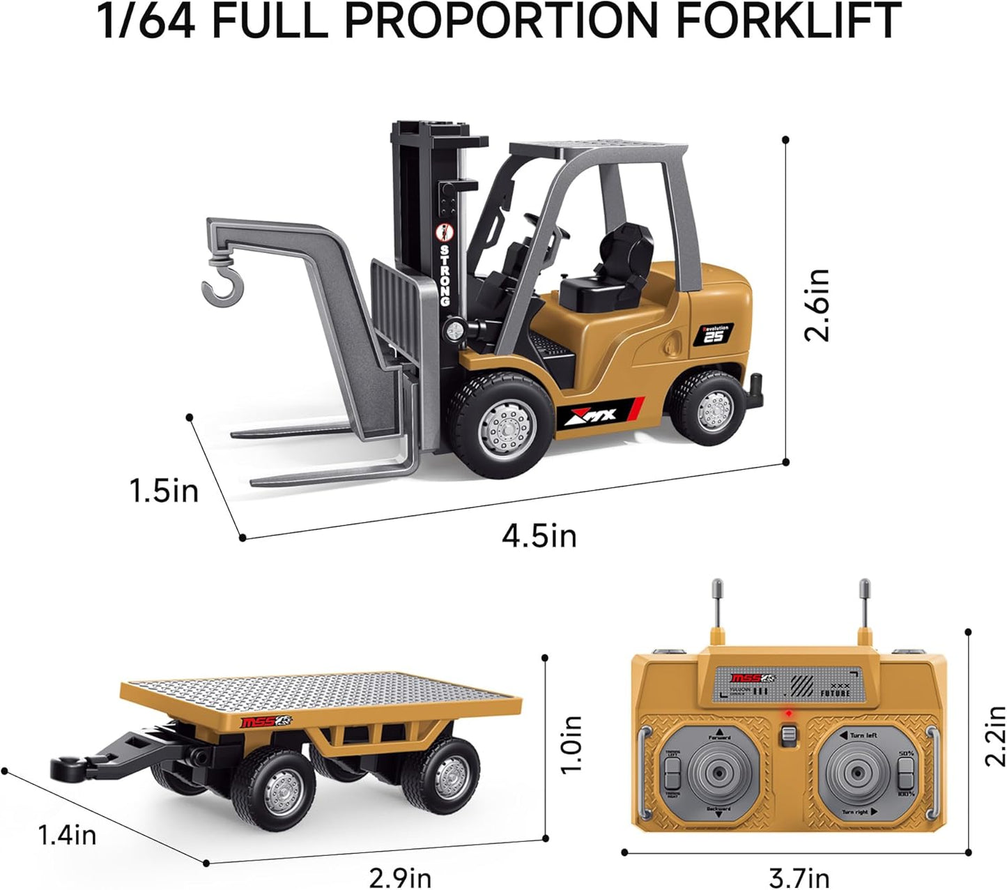 Mini RC Forklift - Uzaktan Kumandalı 1:64 Ölçek