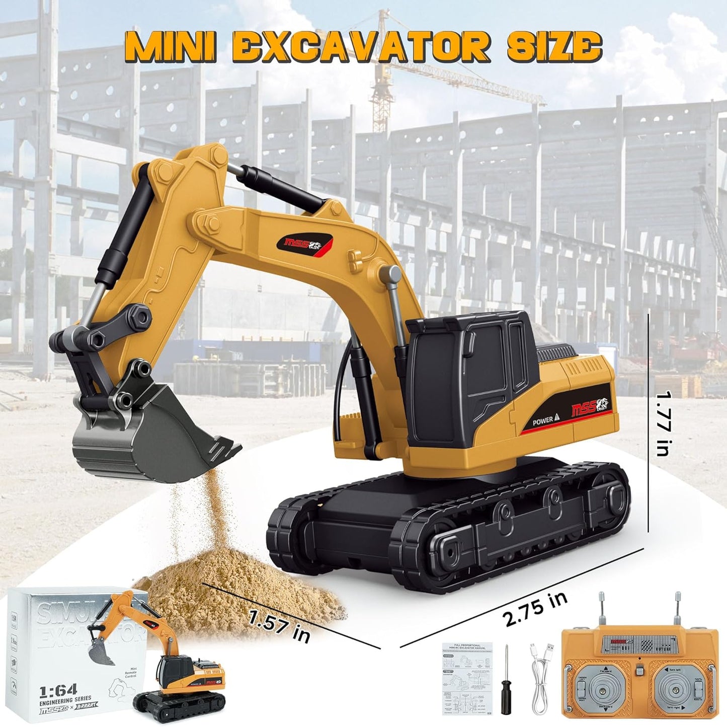 Mini RC İş Makineleri - Uzaktan Kumandalı 1:64 Ölçek İş Makineleri